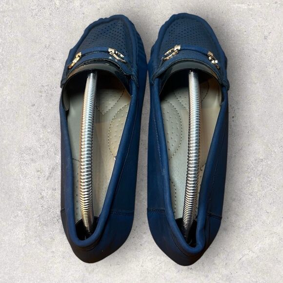 Alexis Bendel Comfort Women's Size 9W Dorothy Blue Soft Leather Slip On Loafers - Picture 6 of 7